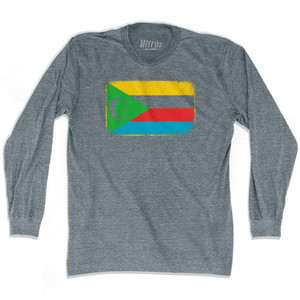 Comoros Country Flag Adult Tri-Blend Long Sleeve T-Shirt by Ultras Comoros Country Flag Adult Tri-Blend Long Sleeve T-Shirt by Ultras