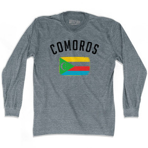 Comoros Country Flag Heritage Adult Tri-Blend Long Sleeve T-Shirt by Ultras Comoros Country Flag Heritage Adult Tri-Blend Long Sleeve T-Shirt by Ultras