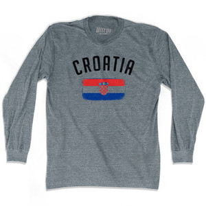 Croatia Country Flag Heritage Adult Tri-Blend Long Sleeve T-Shirt by Ultras Croatia Country Flag Heritage Adult Tri-Blend Long Sleeve T-Shirt by Ultras
