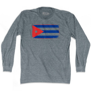 Cuba Country Flag Adult Tri-Blend Long Sleeve T-Shirt by Ultras Cuba Country Flag Adult Tri-Blend Long Sleeve T-Shirt by Ultras