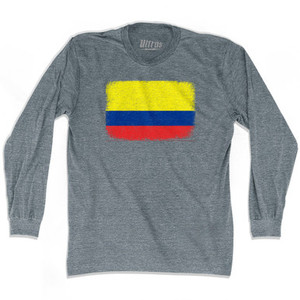 Colombia Country Flag Adult Tri-Blend Long Sleeve T-Shirt by Ultras Colombia Country Flag Adult Tri-Blend Long Sleeve T-Shirt by Ultras