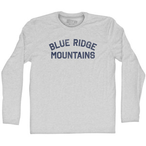 Blue Ridge Mountains Adult Cotton Long Sleeve T-shirt - Grey Heather Blue Ridge Mountains Adult Cotton Long Sleeve T-shirt - Grey Heather