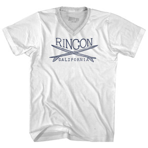 Rincon Surf Adult Tri-Blend V-neck T-shirt - White
