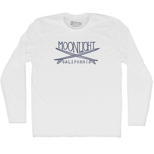 Moonlight Surf Adult Cotton Long Sleeve T-shirt - White
