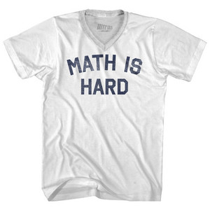 Math Is Hard Adult Tri-Blend V-neck T-shirt - White