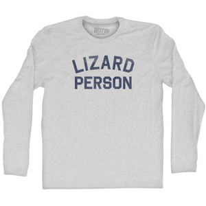 Lizard Person Adult Cotton Long Sleeve T-shirt - Grey Heather