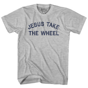 Jesus Take The Wheel Womens Cotton Junior Cut T-Shirt - Grey Heather Jesus Take The Wheel Womens Cotton Junior Cut T-Shirt - Grey Heather
