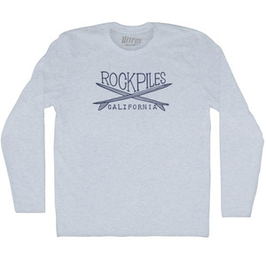 Rockpiles Surf Adult Tri-Blend Long Sleeve T-shirt - Athletic White Rockpiles Surf Adult Tri-Blend Long Sleeve T-shirt - Athletic White