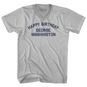 Happy Birthday George Washington Adult Tri-Blend V-neck T-shirt - Cool Grey Happy Birthday George Washington Adult Tri-Blend V-neck T-shirt - Cool Grey