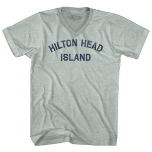 Hilton Head Island Adult Tri-Blend V-neck T-shirt - Athletic Cool Grey Hilton Head Island Adult Tri-Blend V-neck T-shirt - Athletic Cool Grey