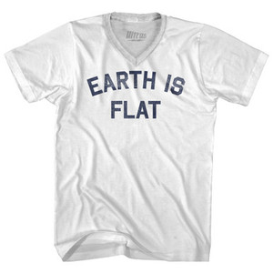 Earth Is Flat Adult Tri-Blend V-neck T-shirt - White