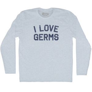I Love Germs Adult Tri-Blend Long Sleeve T-shirt - Athletic White I Love Germs Adult Tri-Blend Long Sleeve T-shirt - Athletic White