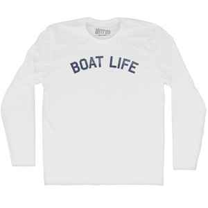 Boat Life Adult Cotton Long Sleeve T-shirt - White