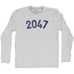 2047 Year Celebration Adult Cotton Long Sleeve T-shirt - Grey Heather 2047 Year Celebration Adult Cotton Long Sleeve T-shirt - Grey Heather
