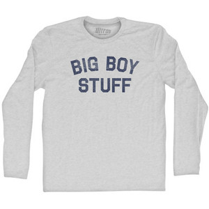 Big Boy Stuff Adult Cotton Long Sleeve T-shirt - Grey Heather
