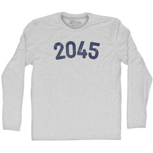 2045 Year Celebration Adult Cotton Long Sleeve T-shirt - Grey Heather 2045 Year Celebration Adult Cotton Long Sleeve T-shirt - Grey Heather