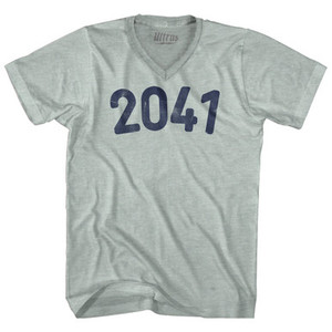 2041 Year Celebration Adult Tri-Blend V-neck T-shirt - Athletic Cool Grey 2041 Year Celebration Adult Tri-Blend V-neck T-shirt - Athletic Cool Grey