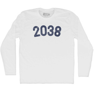 2038 Year Celebration Adult Cotton Long Sleeve T-shirt - White 2038 Year Celebration Adult Cotton Long Sleeve T-shirt - White