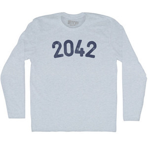 2042 Year Celebration Adult Tri-Blend Long Sleeve T-shirt - Athletic White 2042 Year Celebration Adult Tri-Blend Long Sleeve T-shirt - Athletic White