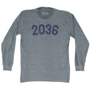 2036 Year Celebration Adult Tri-Blend Long Sleeve T-shirt - Athletic Grey 2036 Year Celebration Adult Tri-Blend Long Sleeve T-shirt - Athletic Grey