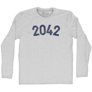 2042 Year Celebration Adult Cotton Long Sleeve T-shirt - Grey Heather 2042 Year Celebration Adult Cotton Long Sleeve T-shirt - Grey Heather
