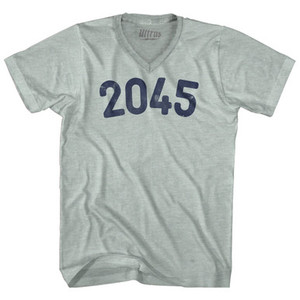 2045 Year Celebration Adult Tri-Blend V-neck T-shirt - Athletic Cool Grey 2045 Year Celebration Adult Tri-Blend V-neck T-shirt - Athletic Cool Grey