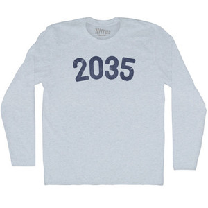 2035 Year Celebration Adult Tri-Blend Long Sleeve T-shirt - Athletic White 2035 Year Celebration Adult Tri-Blend Long Sleeve T-shirt - Athletic White