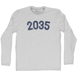 2035 Year Celebration Adult Cotton Long Sleeve T-shirt - Grey Heather 2035 Year Celebration Adult Cotton Long Sleeve T-shirt - Grey Heather