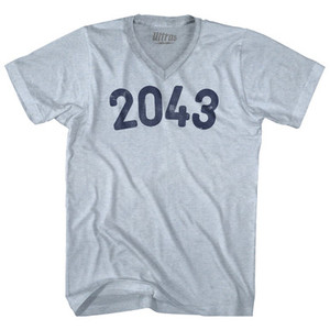 2043 Year Celebration Adult Tri-Blend V-neck T-shirt - Athletic White 2043 Year Celebration Adult Tri-Blend V-neck T-shirt - Athletic White