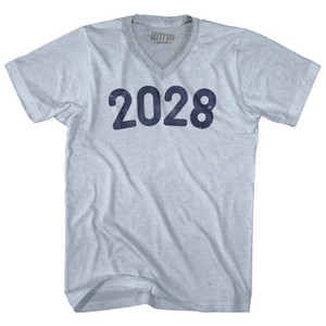 2028 Year Celebration Adult Tri-Blend V-neck T-shirt - Athletic White 2028 Year Celebration Adult Tri-Blend V-neck T-shirt - Athletic White