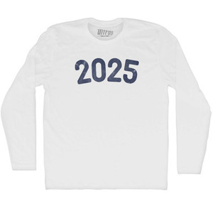 2025 Year Celebration Adult Cotton Long Sleeve T-shirt - White