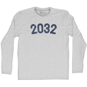 2032 Year Celebration Adult Cotton Long Sleeve T-shirt - Grey Heather 2032 Year Celebration Adult Cotton Long Sleeve T-shirt - Grey Heather