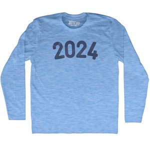 2024 Year Celebration Adult Tri-Blend Long Sleeve T-shirt - Athletic Blue 2024 Year Celebration Adult Tri-Blend Long Sleeve T-shirt - Athletic Blue