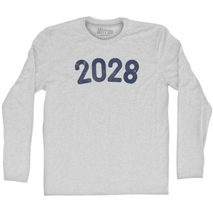2028 Year Celebration Adult Cotton Long Sleeve T-shirt - Grey Heather 2028 Year Celebration Adult Cotton Long Sleeve T-shirt - Grey Heather