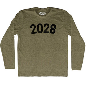 2028 Year Celebration Adult Tri-Blend Long Sleeve T-shirt - Military Green