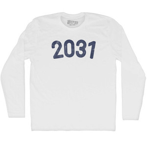 2031 Year Celebration Adult Cotton Long Sleeve T-shirt - White