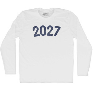 2027 Year Celebration Adult Cotton Long Sleeve T-shirt - White