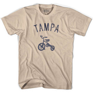 Tampa City Tricycle Adult Cotton T-shirt - Creme Tampa City Tricycle Adult Cotton T-shirt - Creme