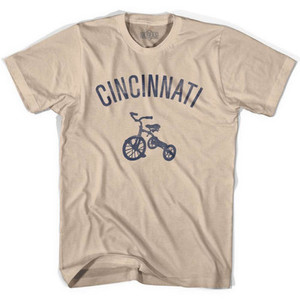Cincinnati Tricycle Adult Cotton T-shirt - Creme Cincinnati Tricycle Adult Cotton T-shirt - Creme