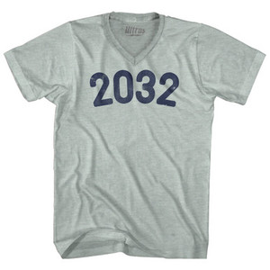 2032 Year Celebration Adult Tri-Blend V-neck T-shirt - Athletic Cool Grey 2032 Year Celebration Adult Tri-Blend V-neck T-shirt - Athletic Cool Grey