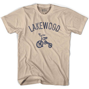 Lakewood City Tricycle Adult Cotton T-shirt - Creme Lakewood City Tricycle Adult Cotton T-shirt - Creme