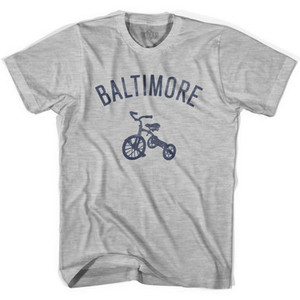 Baltimore Tricycle Adult Cotton T-shirt - Grey Heather Baltimore Tricycle Adult Cotton T-shirt - Grey Heather