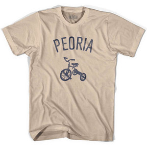 Peoria City Tricycle Adult Cotton T-shirt - Creme Peoria City Tricycle Adult Cotton T-shirt - Creme