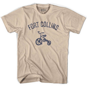 Fort Collins City Tricycle Adult Cotton T-shirt - Creme