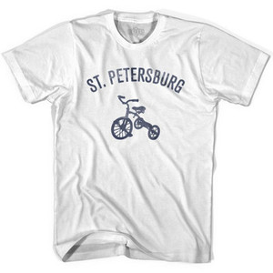 St. Petersburg City Tricycle Adult Cotton T-shirt - White St. Petersburg City Tricycle Adult Cotton T-shirt - White