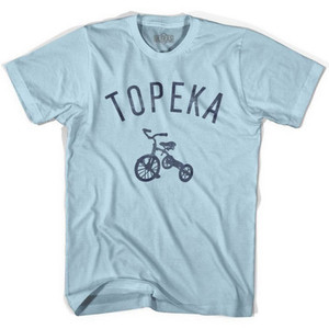 Topeka City Tricycle Adult Cotton T-shirt - Light Blue Topeka City Tricycle Adult Cotton T-shirt - Light Blue