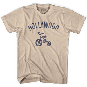 Hollywood City Tricycle Adult Cotton T-shirt - Creme Hollywood City Tricycle Adult Cotton T-shirt - Creme