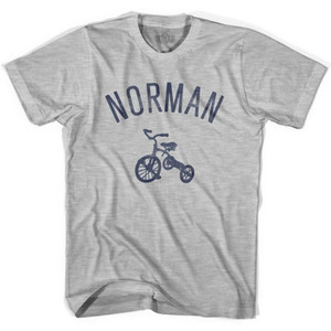 Norman City Tricycle Adult Cotton T-shirt - Grey Heather Norman City Tricycle Adult Cotton T-shirt - Grey Heather