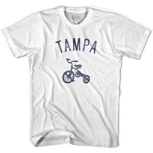 Tampa City Tricycle Adult Cotton T-shirt - White Tampa City Tricycle Adult Cotton T-shirt - White