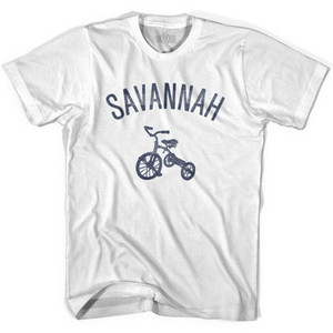 Savannah City Tricycle Adult Cotton T-shirt - White Savannah City Tricycle Adult Cotton T-shirt - White